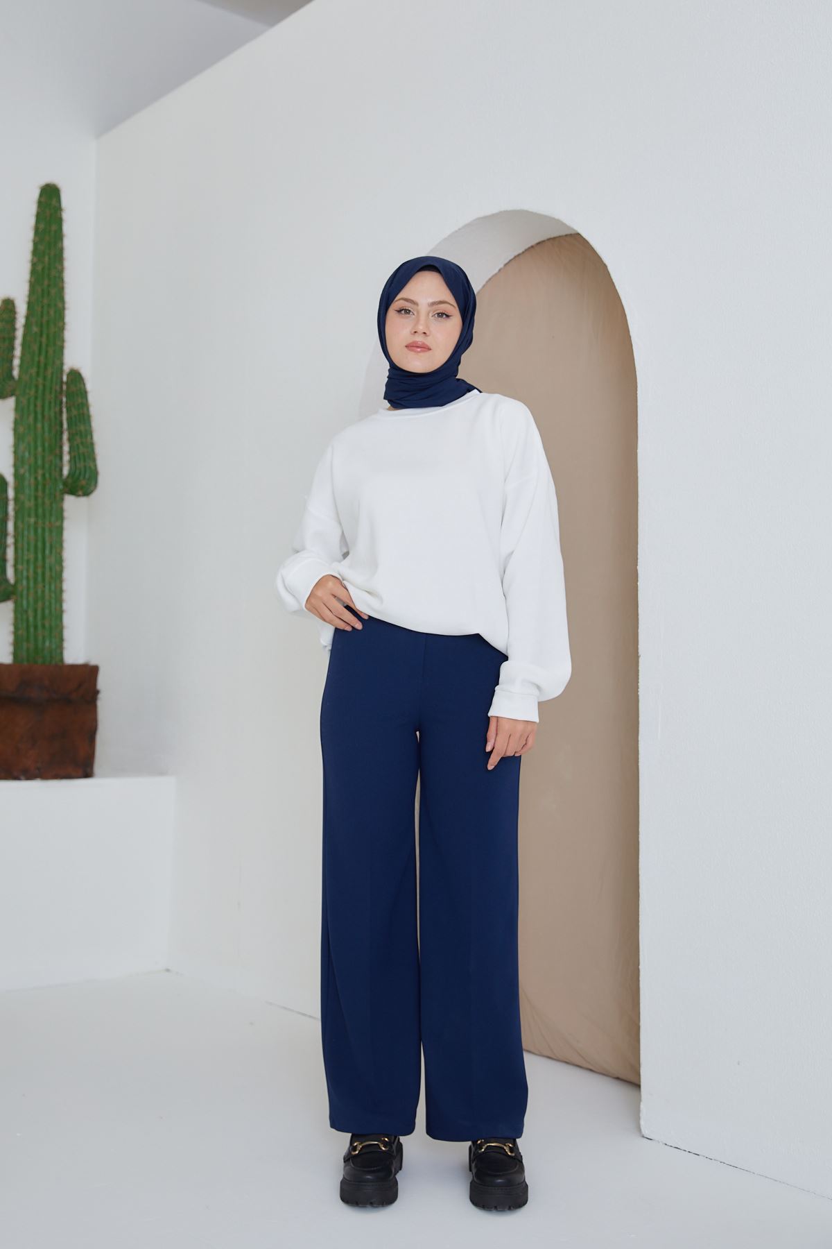 Düğmeli Pantolon-Lacivert