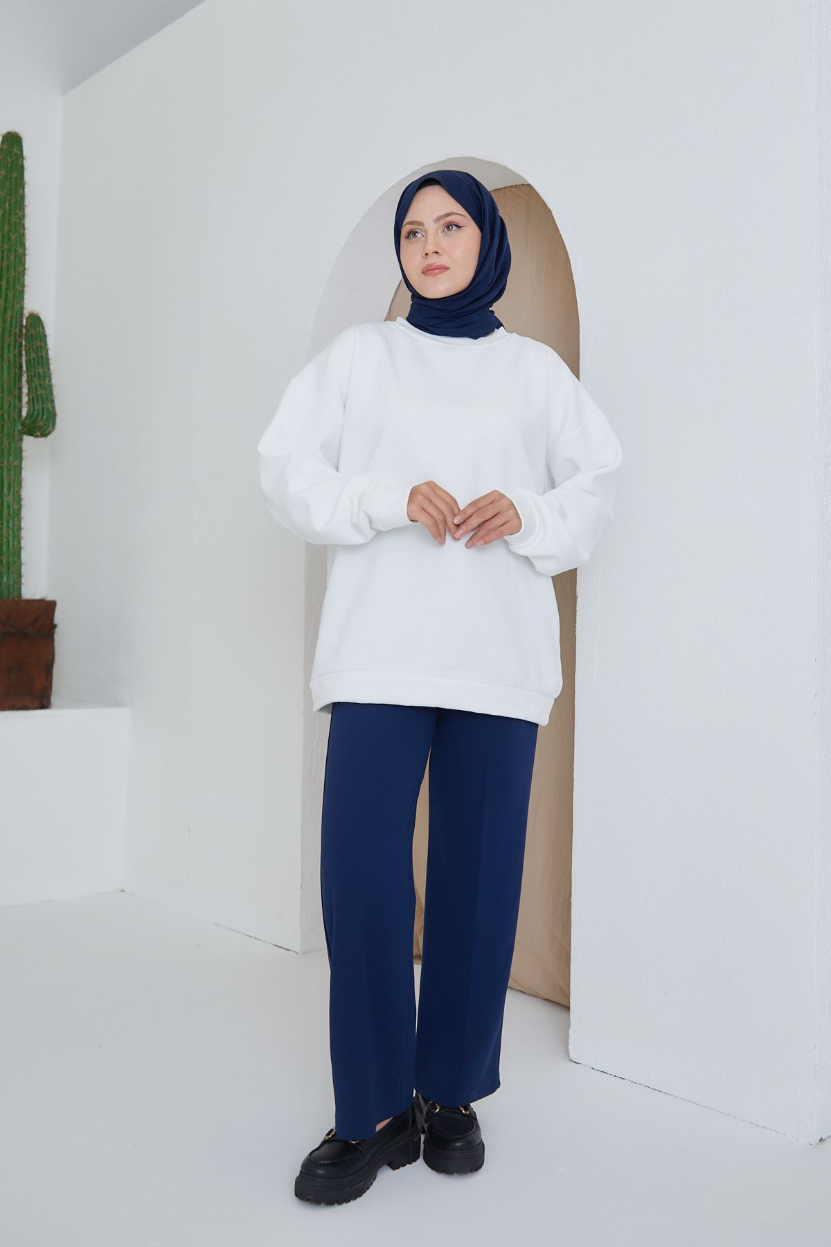 Düğmeli Pantolon-Lacivert