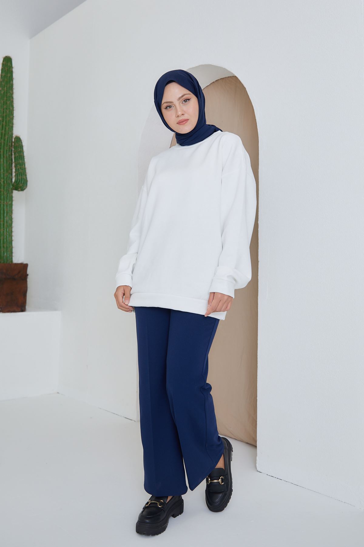 Düğmeli Pantolon-Lacivert