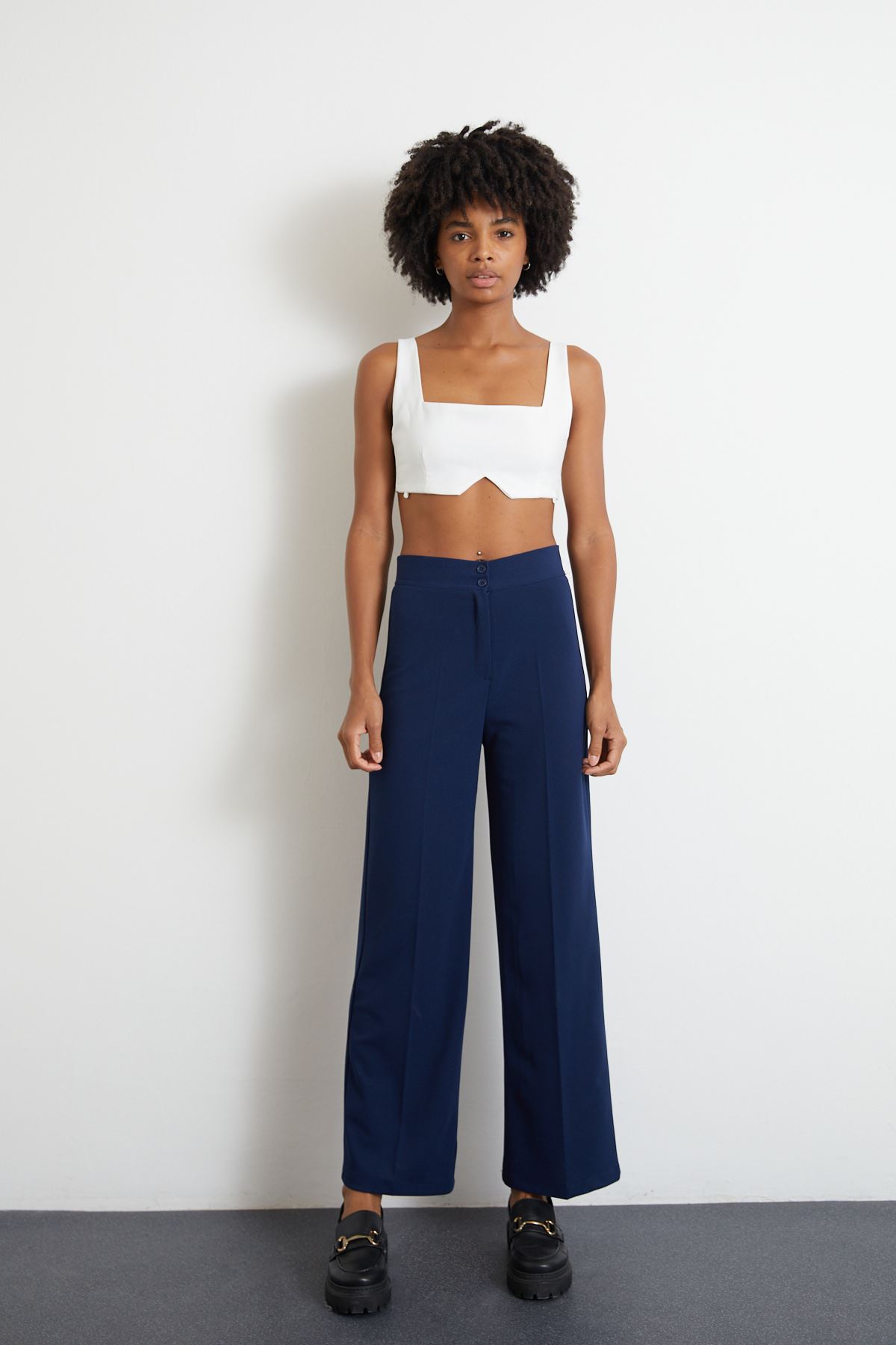 Düğmeli Pantolon-Lacivert