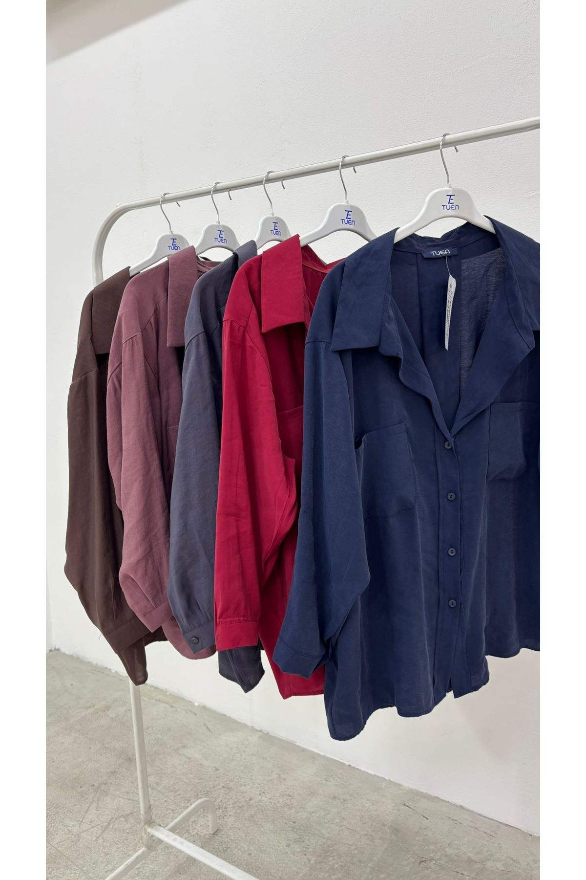 Çift Cep Dokuma Modal Tunik-Bordo