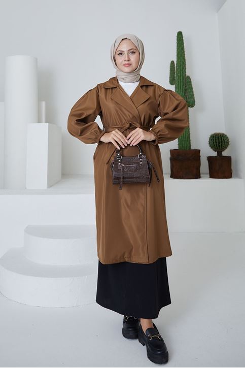 Kuşaklı Trençkot-Kahve