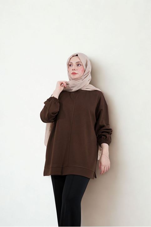 Yaka Detay Oysho Tunik-Kahve