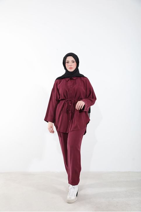 Paça Pensli Takım-Bordo