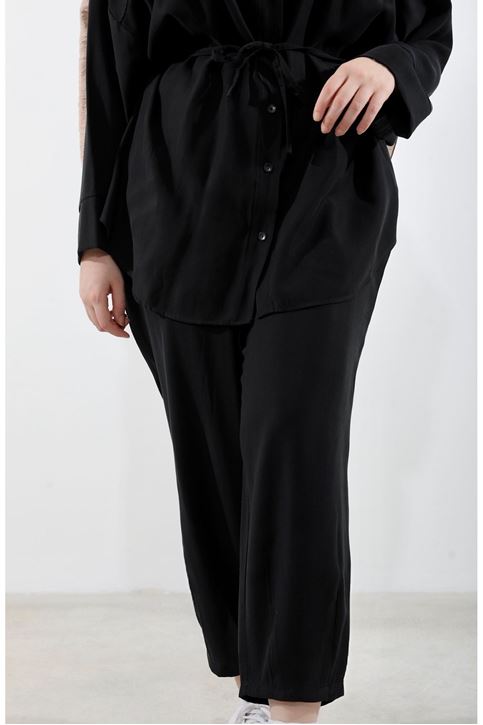 Paça Pensli Takım-Siyah